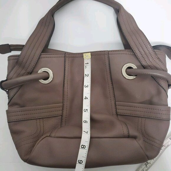 B Makowsky 100% Genuine Leather Hobo Shoulder Bag Taupe Designer Classic… - Picture 5 of 15